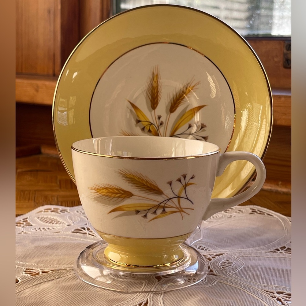 Vintage Autumn Gold teacup & saucer